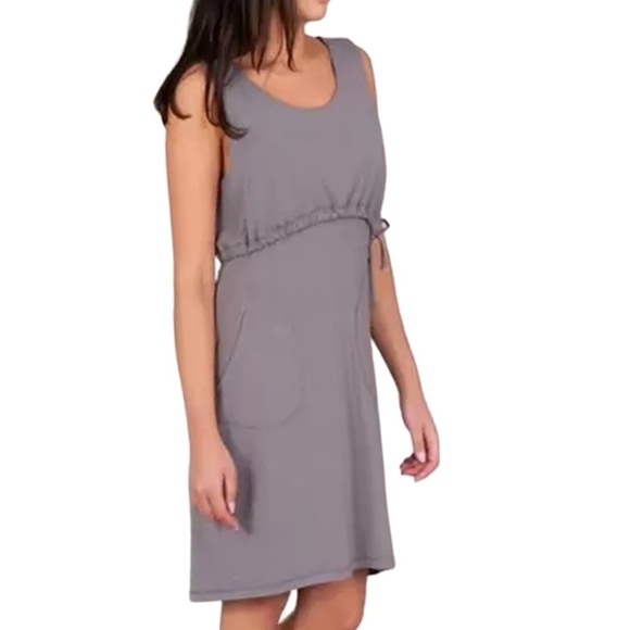 Indygena STOK Dress Sustainable Lenzing™ Jersey Knit Empire Waist Cinching Mauve - Picture 5 of 14